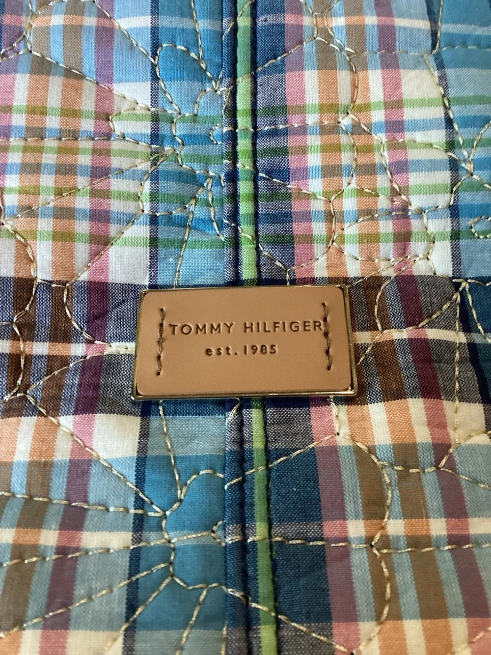 Tommy Hilfiger Plaid Shoulder Hobo Bag in Blue, Green, Brown